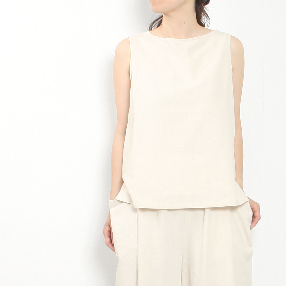 evam eva エヴァムエヴァ cotton sleeveless E251T206
