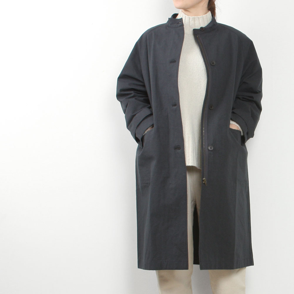 evam eva エヴァムエヴァ cotton henp raglan coat E261T035