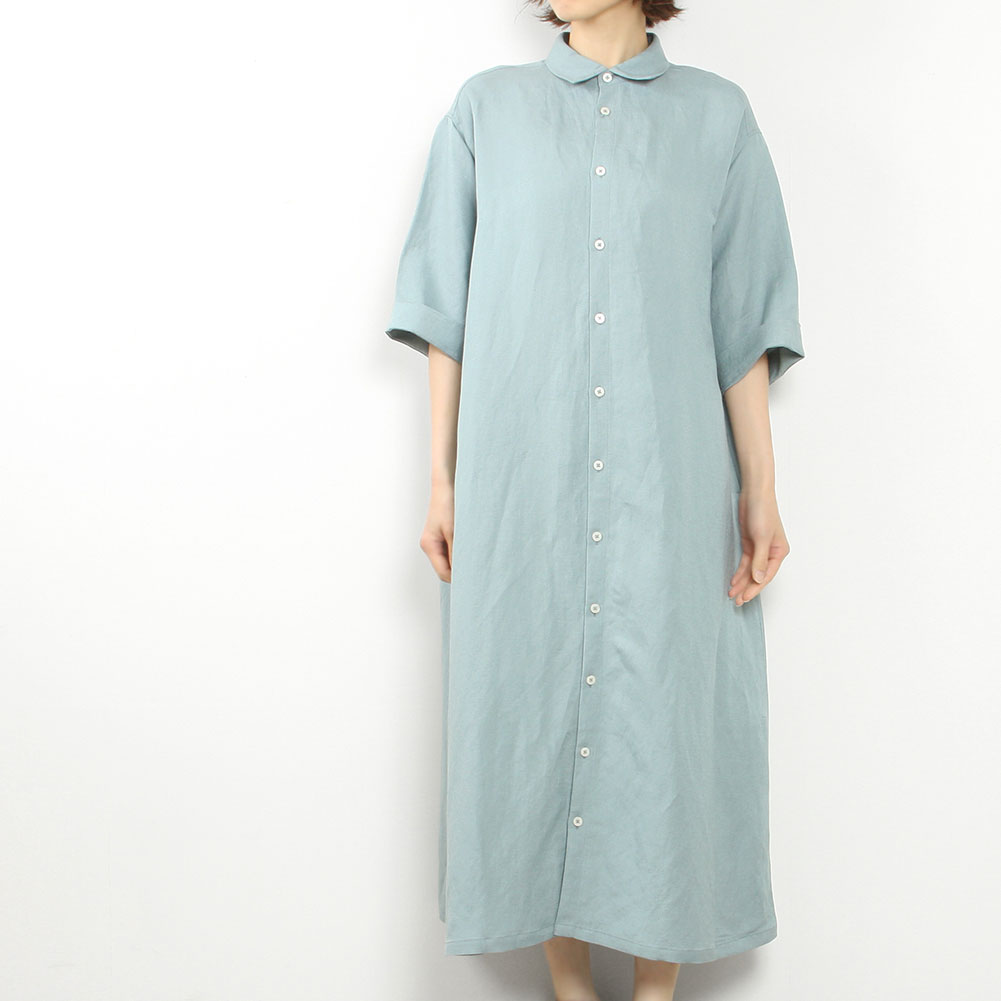(OUTLET)GRANDMA MAMA DAUGHTER グランマママドーター バックギャザーシャツワンピース GE2513921|MIDLAND SHIP