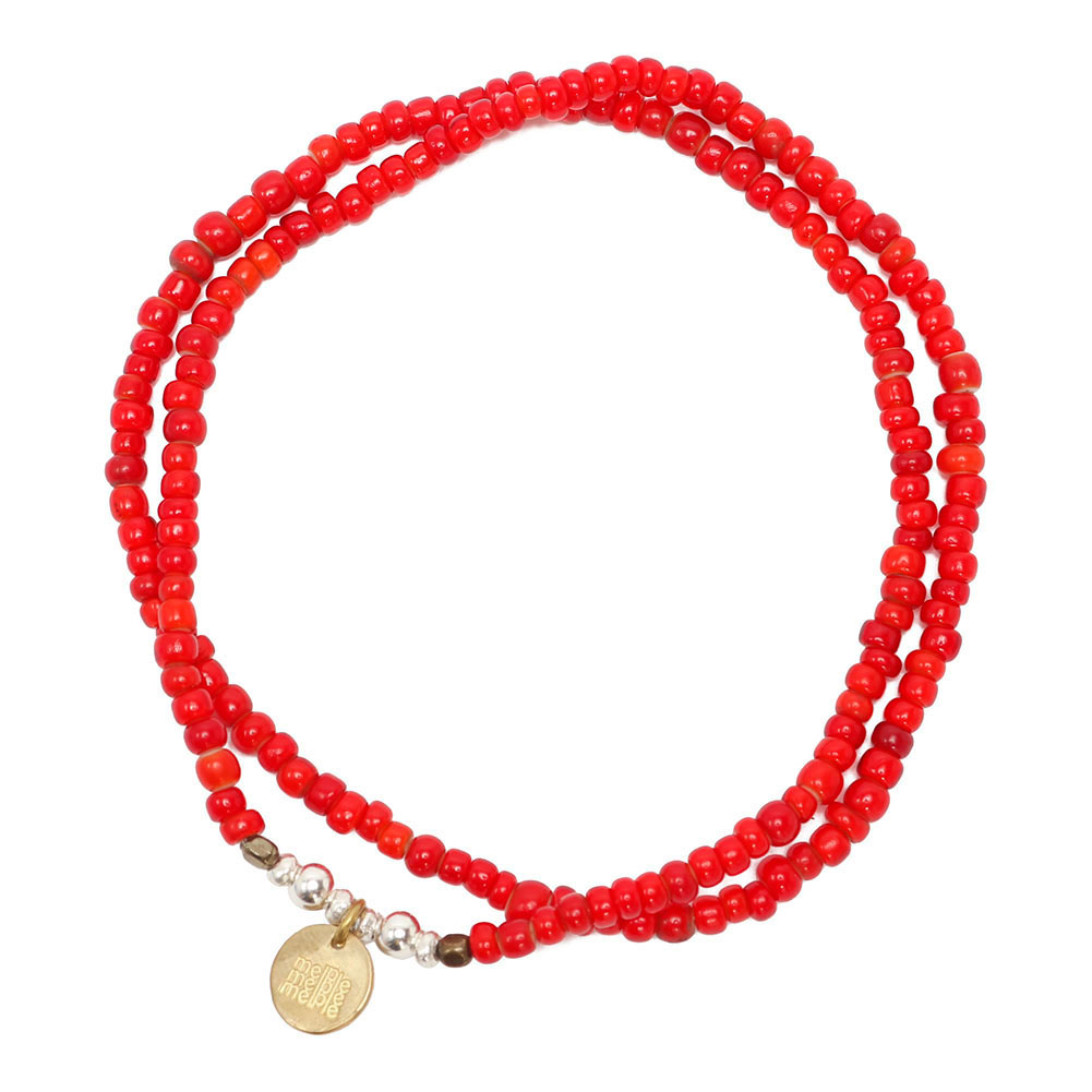 melple メイプル 2Way BEADS BRACELET&ANKLET WHITE HEARTS MPZAC007|MIDLAND SHIP