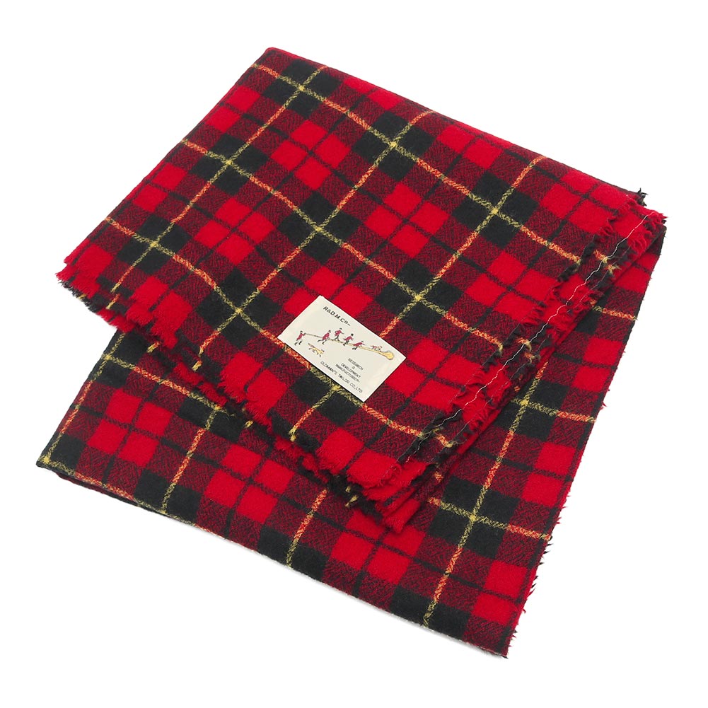 【クーポン券客体 6/4 20:00-6/11 1:59】R\u0026D.M.Co- アールアンドディーエムコー WOOL TARTAN CHECK BLANKET NO.6540/NO.7063
