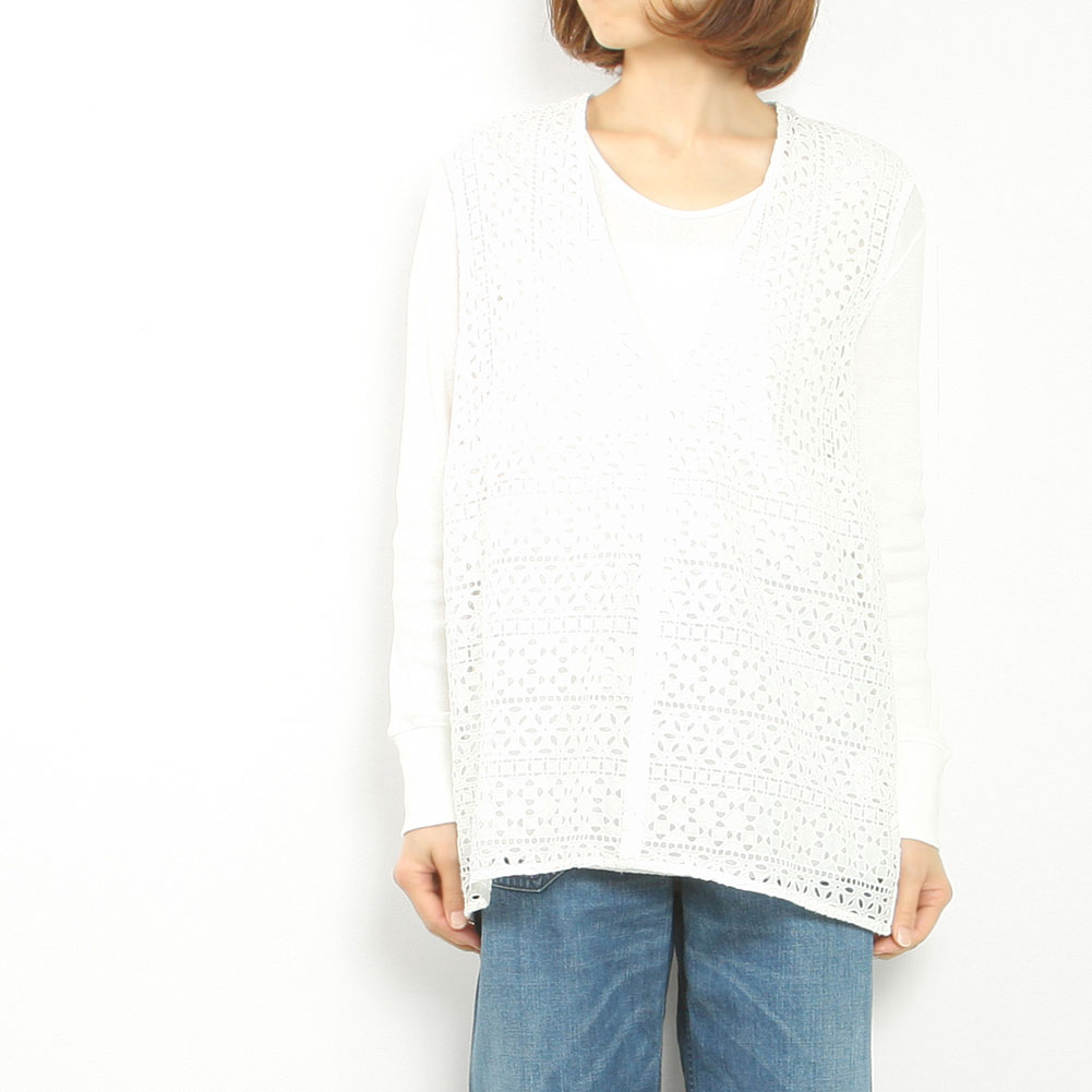（OUTLET）U PHORICA ユーフォリカ クラフィティレース ベストブラウス U24-12487-61｜MIDLAND SHIP