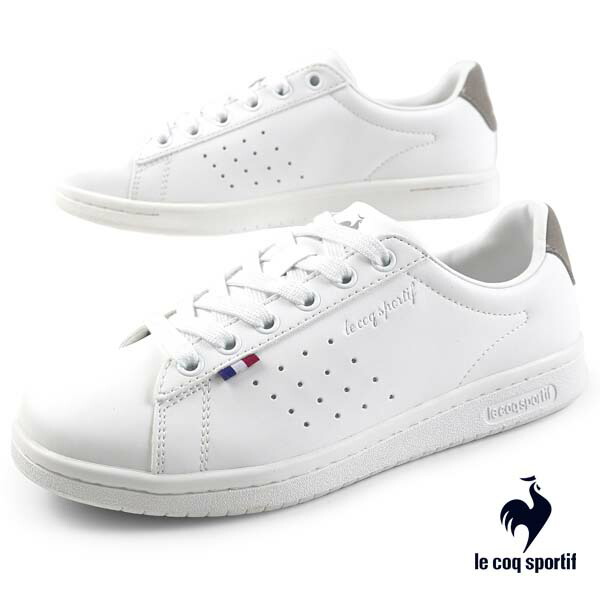 【マラソン最大2000円OFF券_26日1:59迄】ルコック スポルティフ le coq sportif LA ローラン SL QL1VJC02WG 白/灰 無地 クラシック コートスニーカー レディース/メンズ 送料無料 スポーティ シンプル 新型｜靴のクリックマーケットMASUYA