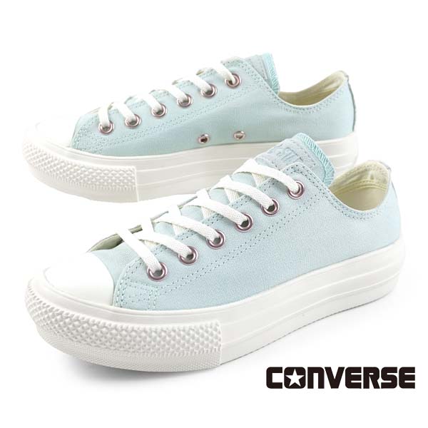 【P５倍以上 マラソン期間中】コンバース CONVERSE ALL STAR LIGHT PLTS POINTSUEDE PG OX オールスター ライト ポイントスエード オックス 軽量 厚底 プラットフォーム ダスティーブルー スニーカー レディース 送料無料