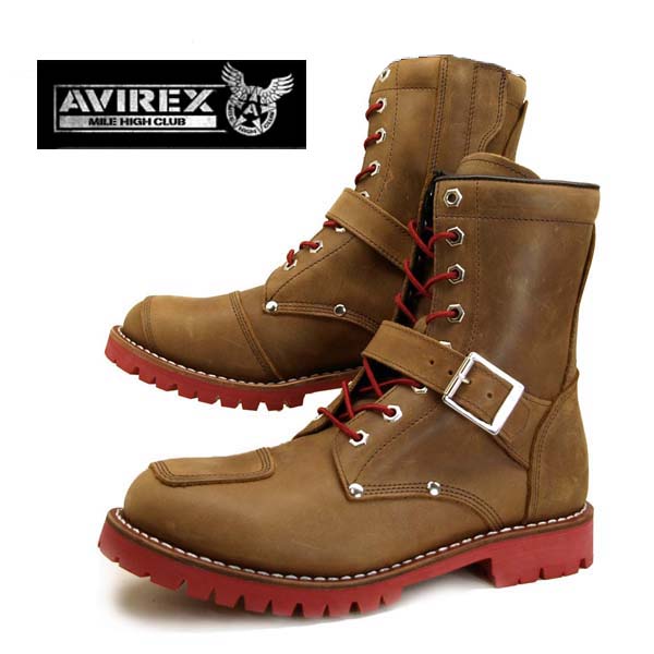 楽天市場 ミンクオイルプレゼント アビレックス Avirex Yamato 茶赤 ヤマト レースアップ 限定カラー バイクブーツ 天然皮革 2100 メンズ 保革油プレゼント クリックマーケット
