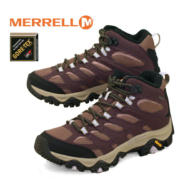 メレル MERRELL MOAB 3 SYNTHETIC MID GORE-TEX J500184 モアブ シンセティック ミッド ゴアテックス 赤紫 透湿・雨合羽 山歩きシューズ 山登り靴 アウトドア レディース 貨物輸送無料