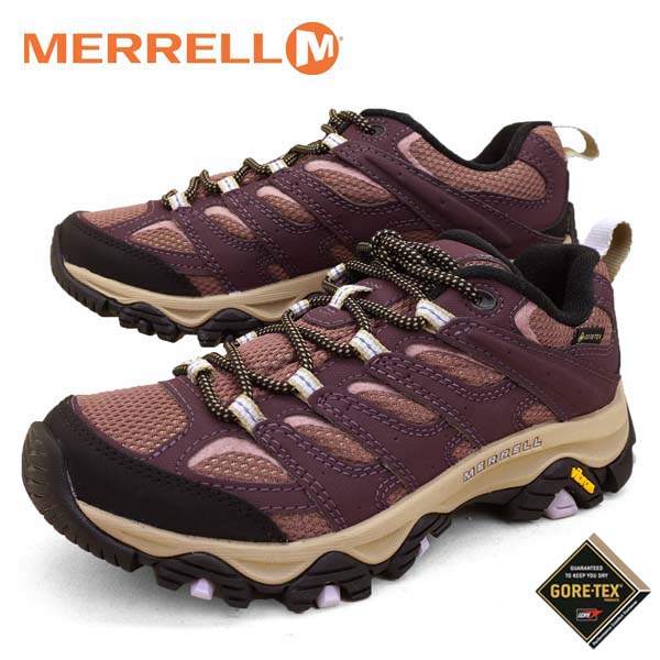 【P５倍以上 マラソン期間中】メレル MERRELL MOAB 3 SYNTHETIC GORE-TEX J500190 モアブ シンセティック ゴアテックス 赤紫 透湿・防水 ハイキングシューズ 登山靴 レディース 送料無料 アウトドア カジュアル