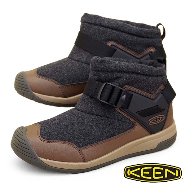 【クリアランス特価】キーン KEEN HOODROMEO MINI 1026796 フッドロメオ ミニ 灰茶 ウィンター スリップオン ブーツ メンズ アウトドア カジュアル スポーティ 送料無料