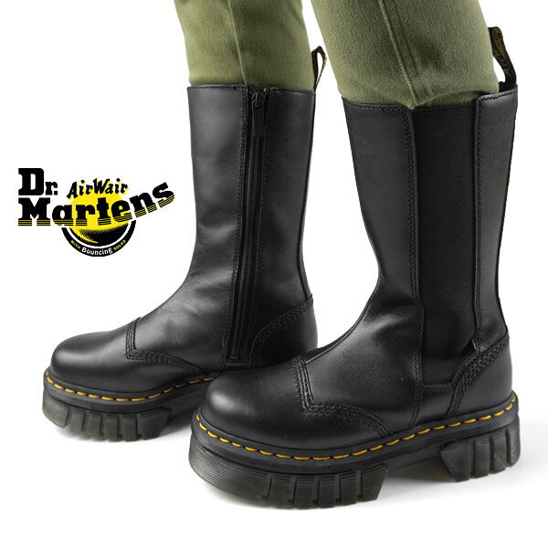 ドクターマーチン Dr.Martens AUDRICK CHELSEA TALL 30966001 黒 チェルシーブーツ サイドファスナー ミドル丈 レディース 日本正規品 送料無料