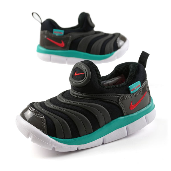 【クリアランス特価】ナイキ NIKE DYNAMO FREE (TD) 343938 029 黒緑 ダイナモ フリー スリッポン ストレッチ スニーカー カジュアル スポーティ 軽量 かわいい おしゃれ 子ども靴 子供靴 キッズ/ベビー 送料無料画像