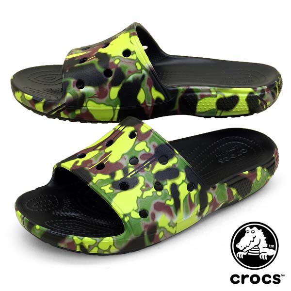 【最大2000円OFF券+全品P2倍以上21日20時〜】クロックス crocs CLASSIC CROCS SPRAY CAMO SLIDE 208252-001 クラシック クロックス スプレイ カモ スライド サンダル ジャングル迷彩 レディース/メンズカジュアル ミリタリー おしゃれ 送料無料画像