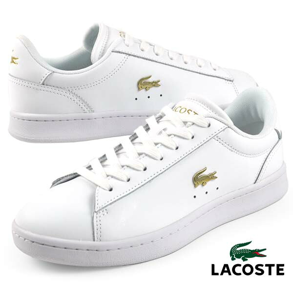 【国内正規品】ラコステ LACOSTE CARNABY SET 224 1 SFA 白金 ホワイト/ゴールド 48SFA0012 216 クラシック コート スニーカー 本革 レディース シンプル おしゃれ かわいい クラシカル スポーティ 送料無料