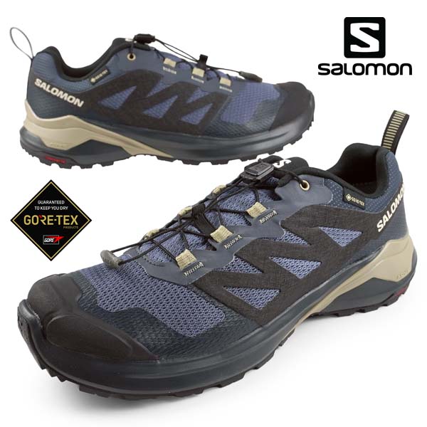 【マラソン最大2000円OFF券_26日1:59迄】サロモン SALOMON X-ADVENTURE GTX 475260 トレイルランニングシューズ Grisaille / Black / Slate Green ローカット トレッキング ハイキング 登山靴 ゴアテックス 軽量 防水 アウトドア カジュアル シンプル メンズ 送料無料|靴のクリックマーケットMASUYA