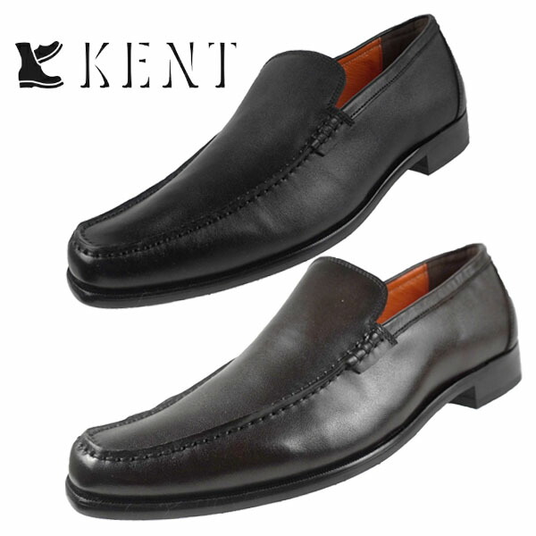ケント KENT 83151 スリッポン 商行為 シューズ ロングノーズ 置き目毛革 生まれながらなめし革 黒いこと 暗然たる赤銅色 3E 幅ひろい モカシン 心地よい  今めかしい オシャレ メンズ 貨物輸送無料