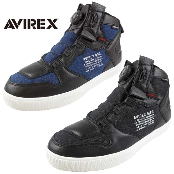 【マラソン最大2000円OFF券_26日1:59迄】アビレックス AVIREX DICTATOR MC DENIM ダイヤルロック ミッドカット バイクスニーカー チェンジレバー補強 WATER PROOF 防水/撥水 AV2279 デニム キャンバス メンズ 送料無料｜靴のクリックマーケットMASUYA 11,858円