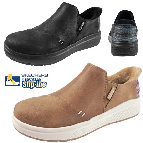 スケッチャーズ スケッチャーズスニーカー SKECHERS SLIP-INS BOBS SKIP CUTE WAVE-STAY SNUG 114831 BBK CSNT ボブス ラウンドトゥ スリップインズ スリッポン スニーカー ハンズフリー スニーカー スポーティ レディース 貨物輸送無料