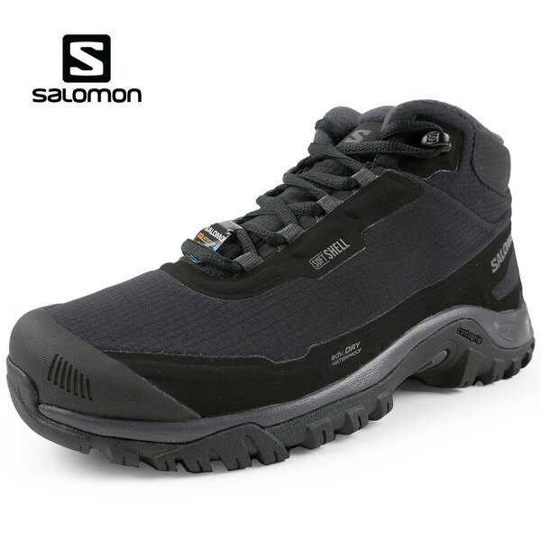 [お上さん方角] サロモン SALOMON SHELTER WP W 478550  黒 雨合羽 保温 防寒相応う 山歩き トレッキング 山登り靴 ウィンターブーツ アウトドア 心地好い 分かりやすい レディース 貨物輸送無料
