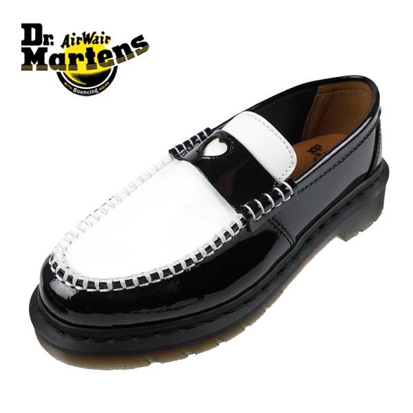 ドクターマーチン Dr.Martens PENTON HEART 41676001 ペントン ハート ローファー 白黒 ツートンカラー スリッポン カジュアル おしゃれ レディース 送料無料〔日本正規品〕|靴のクリックマーケットMASUYA