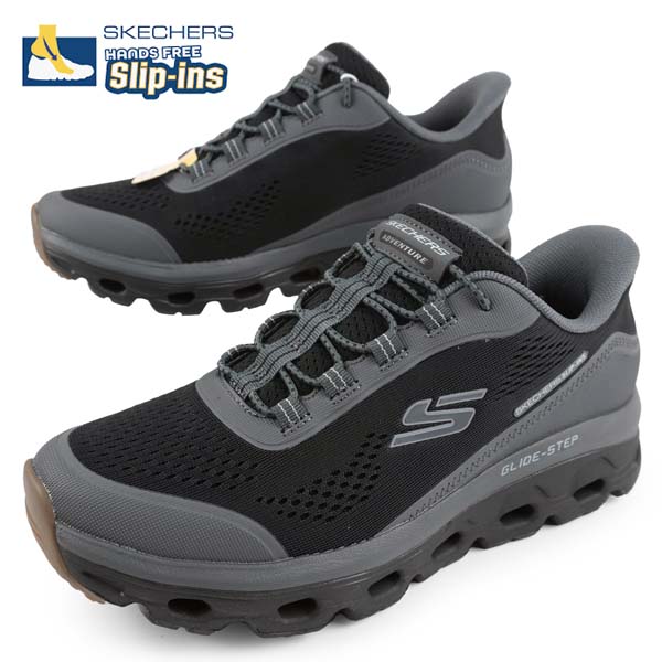 【クリアランス特価】 スケッチャーズ SKECHERS SLIP-INS GLIDE-STEP GLOVER PEAK スリップインズ：グライドステップ ソール グローバー ピーク 237812 BKCC カジュアル ウォーキング スリッポン シンプル メンズ スニーカー 送料無料