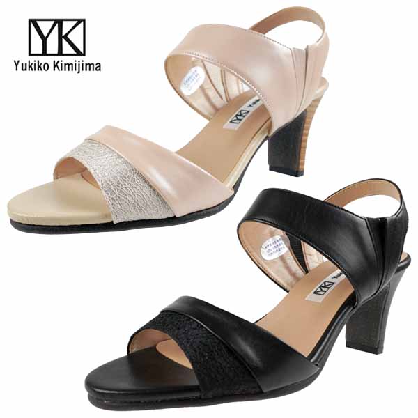 ユキコ キミジマ Yukiko Kimijima 8521 レザー バックバンドサンダル ハイヒール 6.5cmヒール 本革 日本製 3E エレガント セクシー チャンキー 美脚効果 レディース 送料無料｜靴のクリックマーケットMASUYA