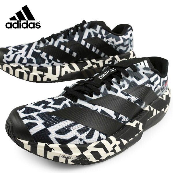 アディダス adidas Adizero Dropset Pro Training KJ2927 アディゼロ ドロップセット プロ トレーニング タイポグラフィ風 黒白 トレーニングシューズ ランニング ウォーキング スポーティー シンプル メンズ 送料無料|靴のクリックマーケットMASUYA
