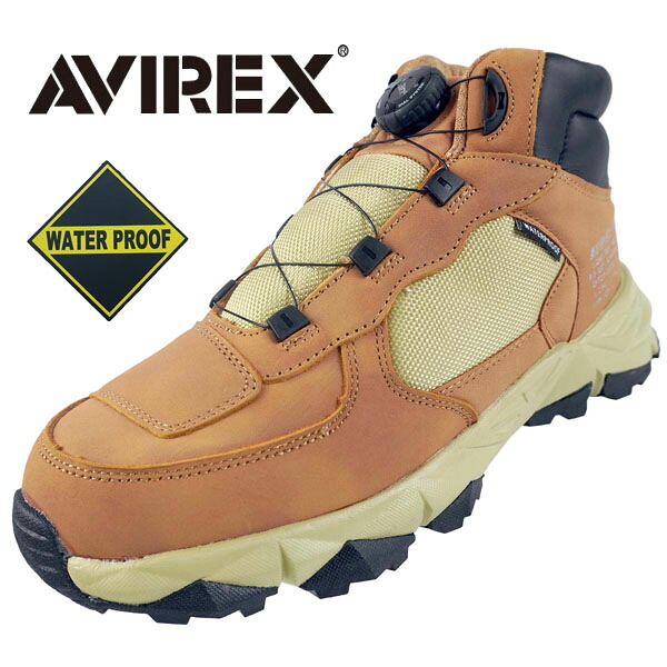 【マラソン最大2000円OFF券_26日1:59迄】アビレックス AVIREX DISASTER ダイヤルロック ミッドカット バイク スニーカー チェンジレバー 補強 WATER PROOF 防水/撥水 防滑 AV2290 天然皮革/ナイロン メンズ 送料無料｜靴のクリックマーケットMASUYA