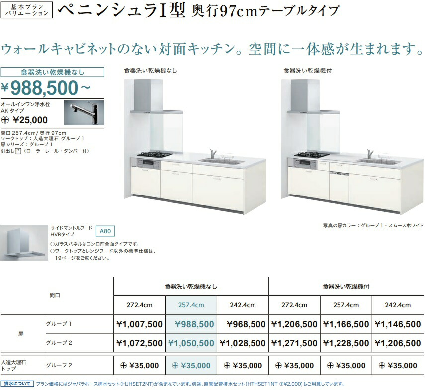 リクシルシステムキッチン シエラS扉グループ2 ペニンシュラ食洗機無プランL=1974mｍ ￥1,051,050- メーカー直送にてお届け 離島は  港止めまで スライドストッカータイプもあります 別途お見積もり致します 期間限定キャンペーン