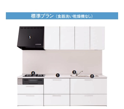 パナソニック システムキッチンVスタイル標準プラン W=270cm 扉グレード10 北海道、沖縄及び離島は、配送不可。*各扉グレード選択頂き扉のカラー(記号)は、備考欄に明記御願い致します。|住設クリックス店