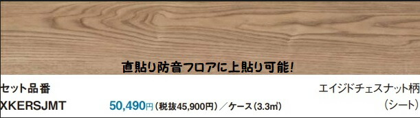 【KERS1HMY】PANASONIC1.5ｍｍリフォームフロア耐熱タイプ　エイジドチェスナット柄　専用接着剤の選択にて耐熱フロアにも防音フロアにも上貼り可能です！厚さ1.5ｍｍx151.5x909　ケース24枚1坪入り　北海道、沖縄及び離島は、別途送料掛かります。｜住設クリックス店