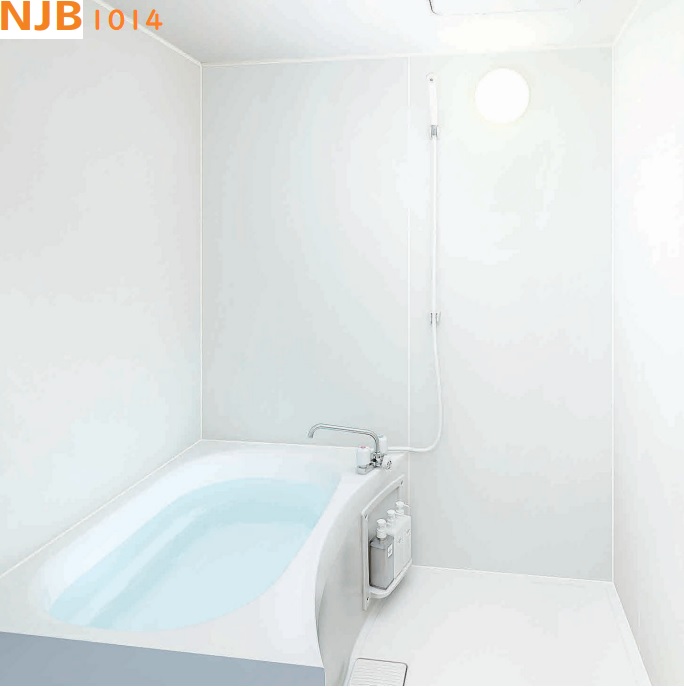 【NJB1014 基本仕様】ハウステック集合用ユニットバスルーム1014サイズ基本プラン壁柄ラミリアプレーンホワイト　＊オプション等は、別途御相談ください。会社、個人事業主様限定。メーカー直送にてお届け＊北海道、沖縄及び離島は、配送不可。