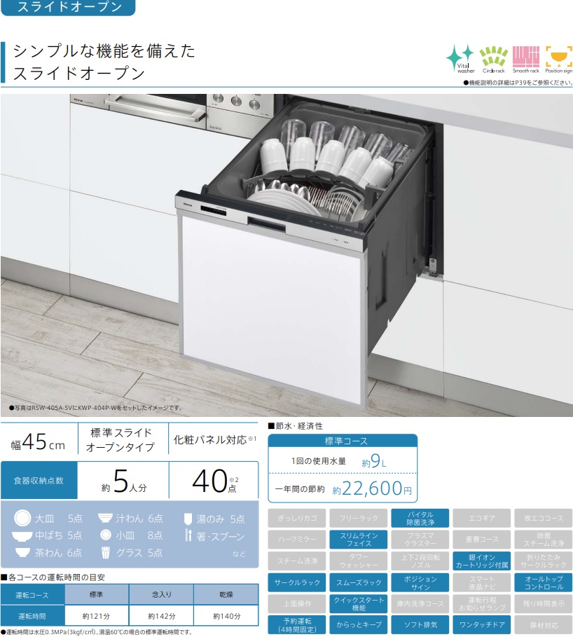 新品未開封】リンナイ 食器洗い乾燥機 RKW-405A-SV 食洗機