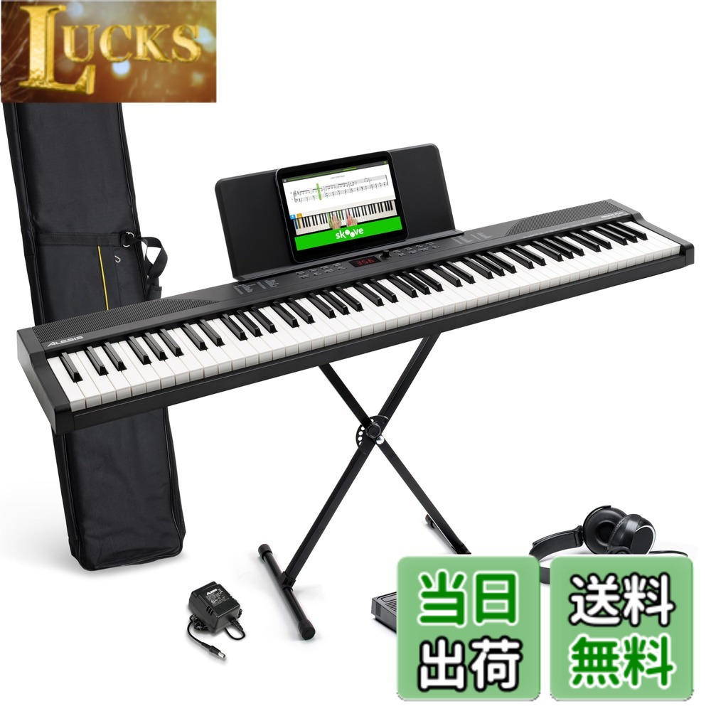 【送料無料】Alesis 電子ピアノ 88鍵盤 Recital Play & Recital Black 色：アクセサリー付属、ブラック、サイズ：アクセサリー付属