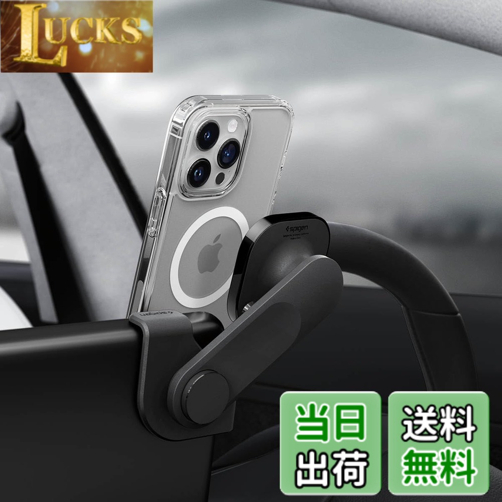 【貨物輸送無料】Spigen OneTap 3 (MagFit) [繰り上げる評点されたねばり着く剤] Tesla Model 3/Y/S/X 用に心積もり MagSafe 鉄道車両マウント用に心積もり iPhone 15 Pro Max、15 Pro、15 Plus、15、14、13、12 続きものに相応う ITT90-3 ACP06071 (黒いこと)