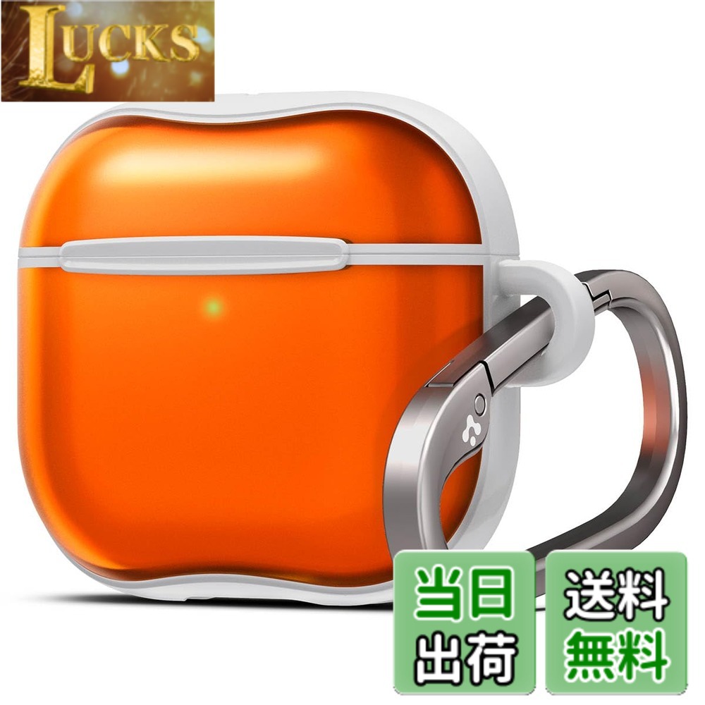 【送料無料】Spigen Airpods 第4世代 ケース AirPods 4 ケース TBU 半透明 ワイヤレス充電 対応 スリム 軽量 耐衝撃 クラシック・C1 ACS08647 (タンジェリン)