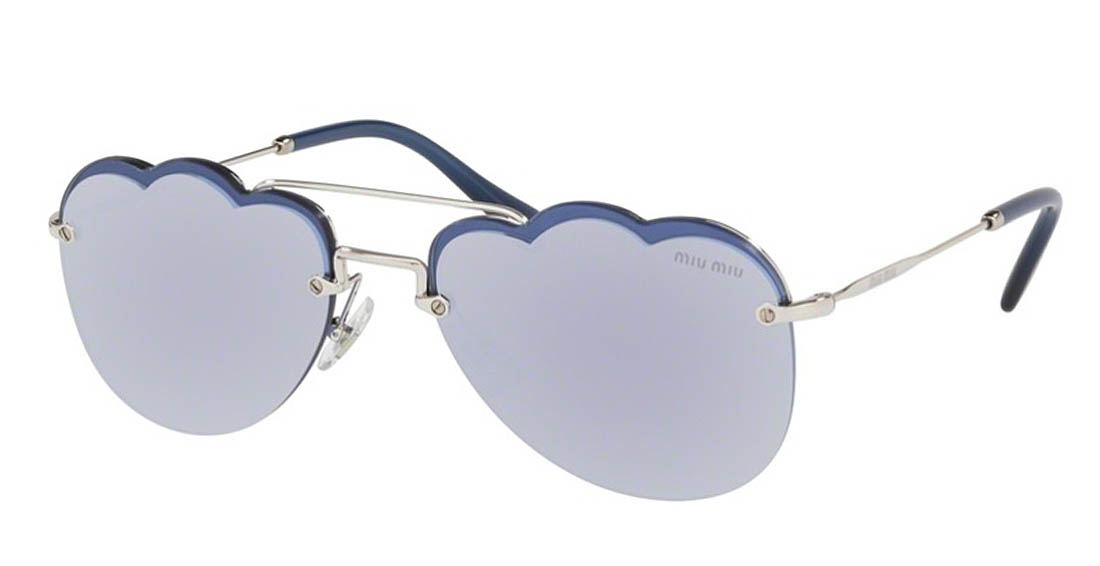 時間指定不可 新作 ミュウミュウ サングラス Miumiu 取扱店 品番mu56us 1bc178 カラーsilver Violet Mirror Silver Lens フィットstandard レディース 人気 誕生日ギフト おしゃれメガネケース かわいいマーク Uvカット ブランド 海外通販 クリエンテ 送料無料 人気