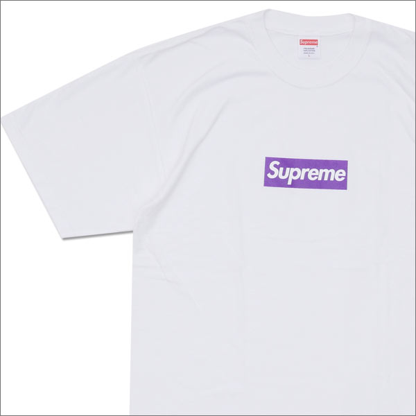 supreme purple box logo tee