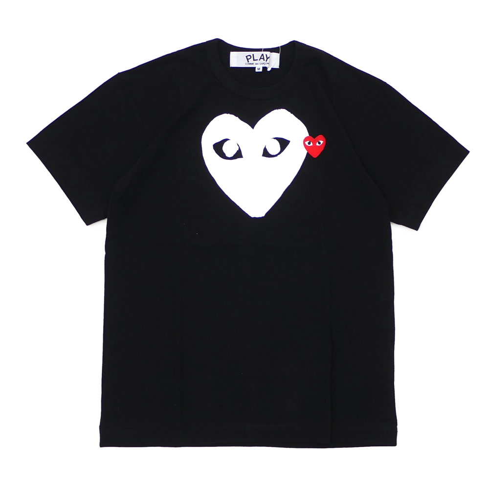 cdg white shirt black heart