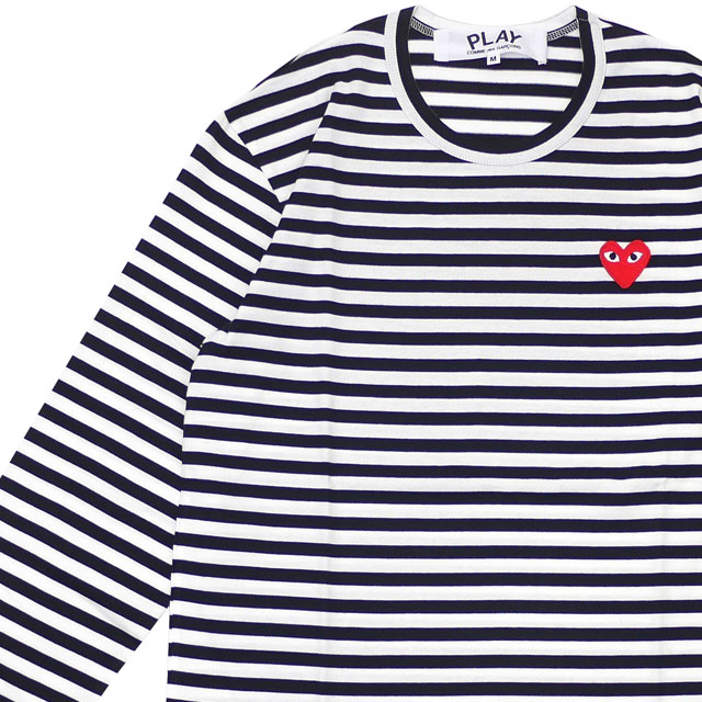 【PLAY COMME des GARCONS】 ロングボーダー AZ-T164 COMME des GARCONS PLAY Striped Big Heart Long-Sleeve T-Shirt