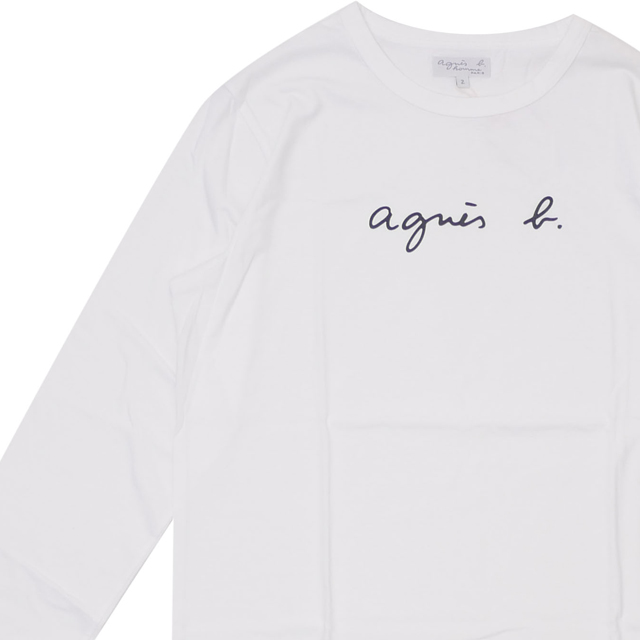 全品送料無料 新品 アニエスベー オム Agnes B Homme Ts Logo L S Tee 長袖tシャツ White ホワイト 白 メンズ Tops Cliffedger 正規品 Josenopolis Mg Gov Br