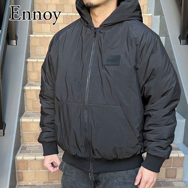 トップス ENNOY BORDER HOODIE SWEAT S ENNOY Border Hoodie Sweat Black×White