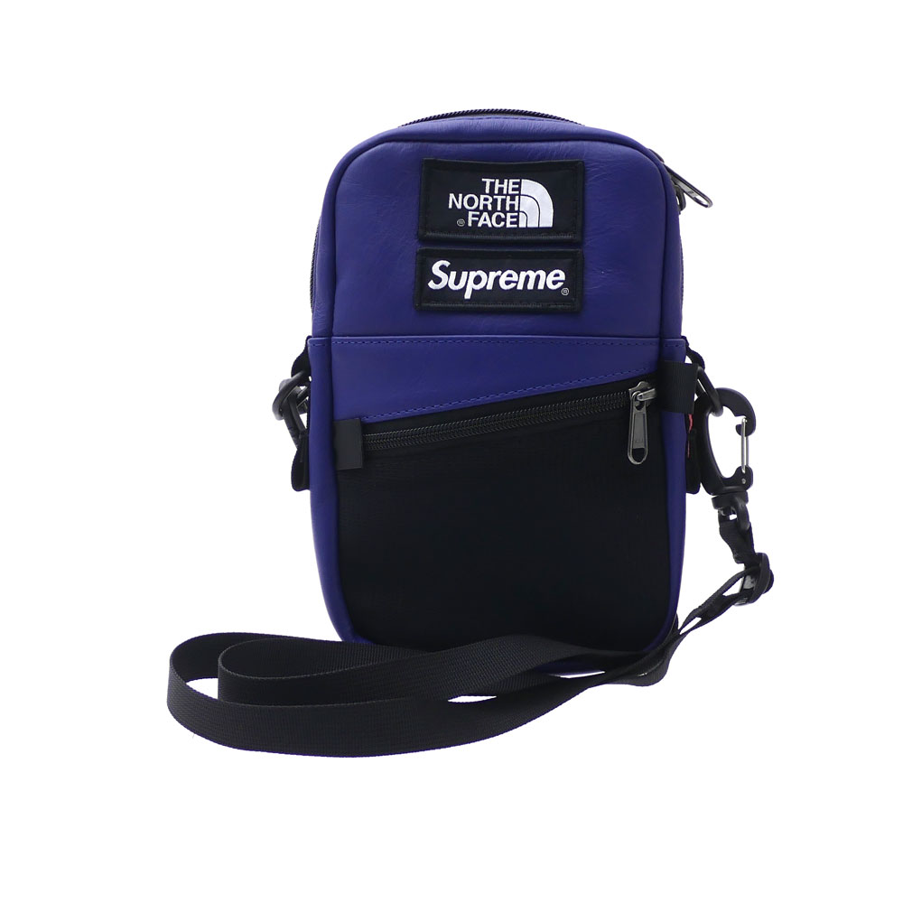 supreme x the north face leather shoulder bag