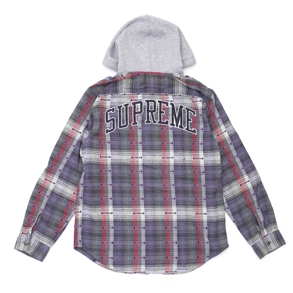 supreme hooded jacquard flannel shirt