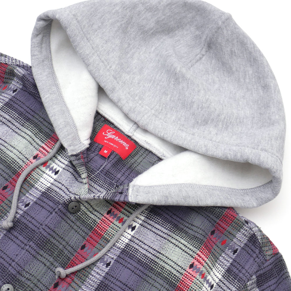 supreme hooded jacquard flannel shirt