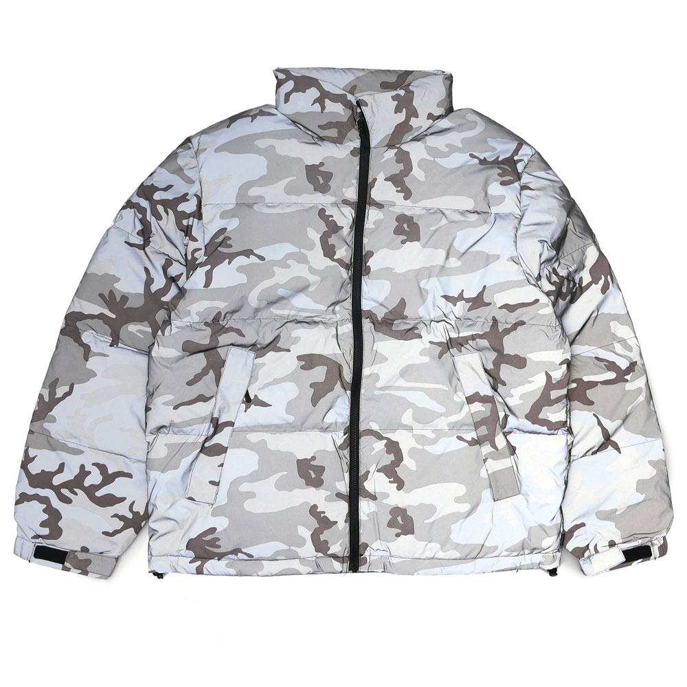 supreme reflective camo down jacket