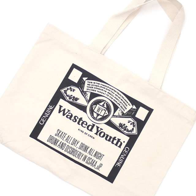 【楽天市場】【数量限定特別価格】 ウェイステッド ユース WASTED YOUTH TOTE BAG トートバッグ NATURAL ナチュラル