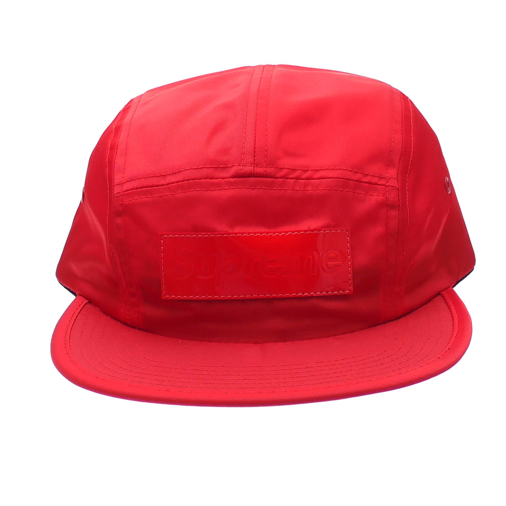 supreme patent leather patch camp cap