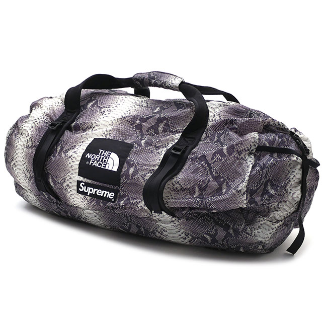 supreme north face snakeskin duffle bag