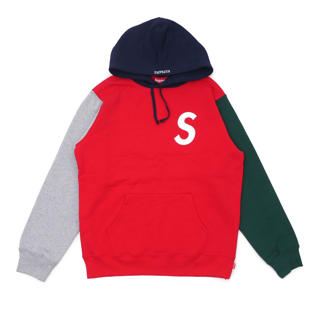 supreme s logo colorblocked hooded