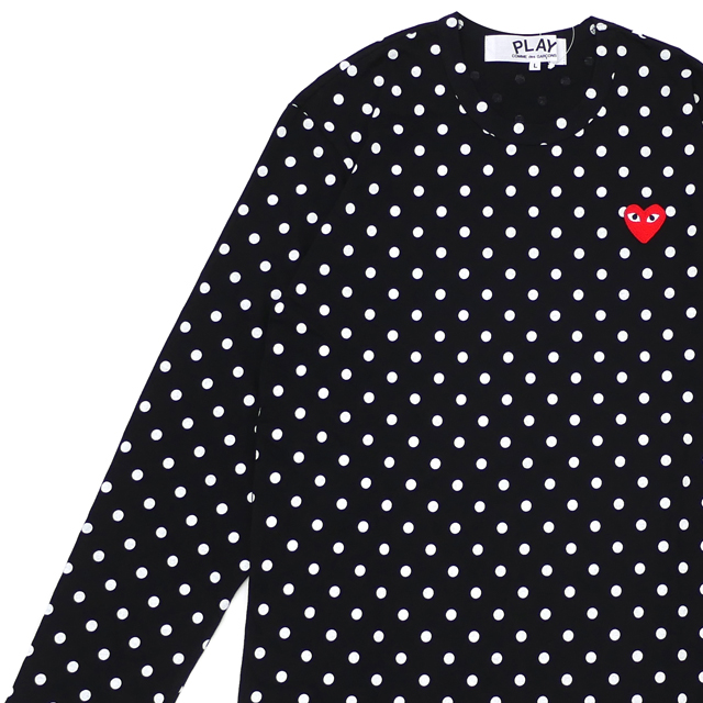 comme des garcons play long sleeve polka dot tee