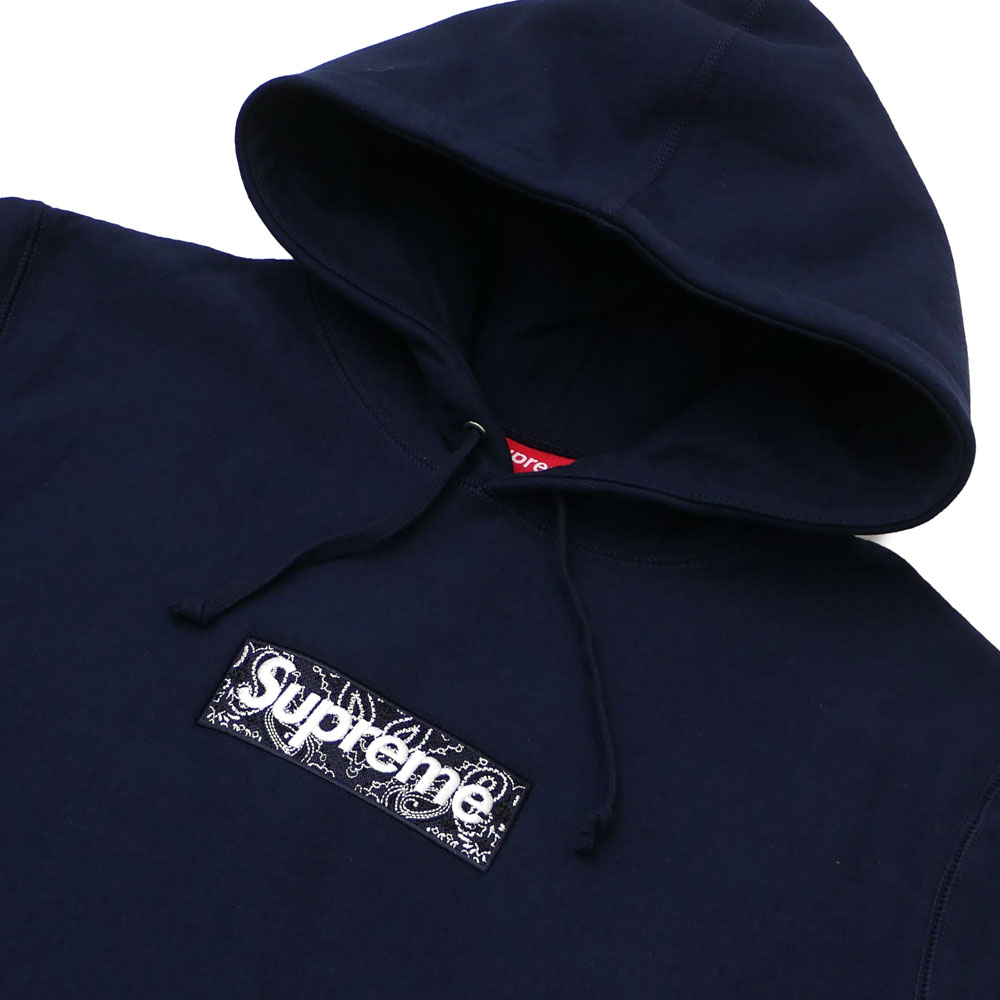 supreme box logo hooded sweatshirt navy